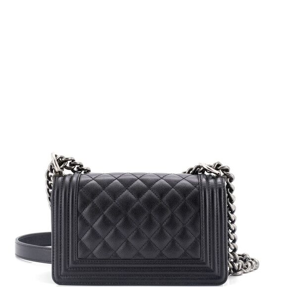 Chanel Boy Flap Bag Quilted Caviar Small Black - Picture 3 of 6